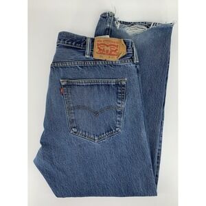 Levis 501 Jeans Mens 42x30 Blue Straight Leg Button Fly Medium Wash Denim Pants